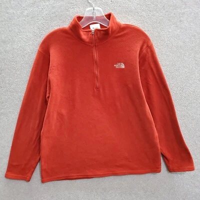 The North Face 男孩运动衫 XL 红色抓绒标志 1/2 拉链模拟领套衫 — 第 1/4 张图片