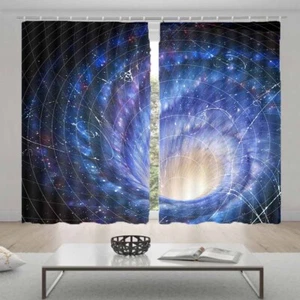 Black Hole Like Snow Fan 3D Blockout Photo Print Curtain Fabric Curtains Window - Imagen 1 de 10