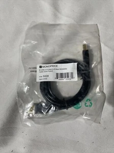 Cavo Monoprice da USB tipo da A a USB tipo B 2.0 - 28/24AWG, placcato oro, nero, 6 piedi - Foto 1 di 2