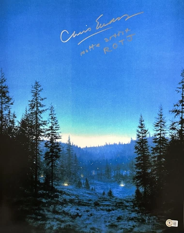 Star Wars ROTJ Matte Artist Chris Evans Endor Signed 16x20 Photo BAS Cover