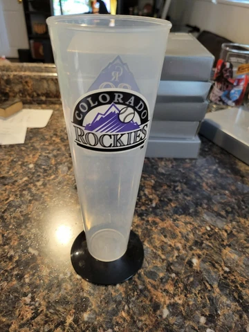 Colorado Rockies 20th Anniversary Pint Glass 9" Tall Plastic Cover