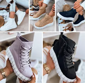 Freizeitschuhe Knöchelhohe Turnschuhe Unifarbe Sneaker Damen Mix DSTREET 36-41 - Bild 1 von 114