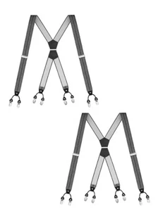 Buyless Fashion 2 Pack Suspender Men - 48" Adjustable Straps 1 1/4" - X Shape - Picture 1 of 90