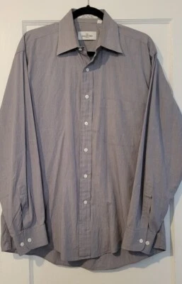 Camisa Valentino Uomo 16.5 34/35 Gris 100% Algodón Egipcio Hecha en Hong Kong Foto 1 de 4