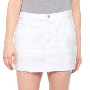 J Brand Women's White Embellished Denim Cut-Off Bonny Skirt Size 31 NEW - Picture 1 of 2