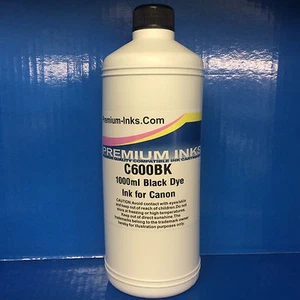 1 Litre BLACK Refill Ink for CANON Pixma Printer CISS Refillable Cartridges Inks - Afbeelding 1 van 4