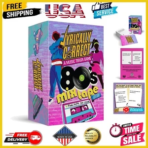80's Mixtape Music Trivia Card Game - Finish The Lyrics Challenge for Adults - Picture 1 of 9