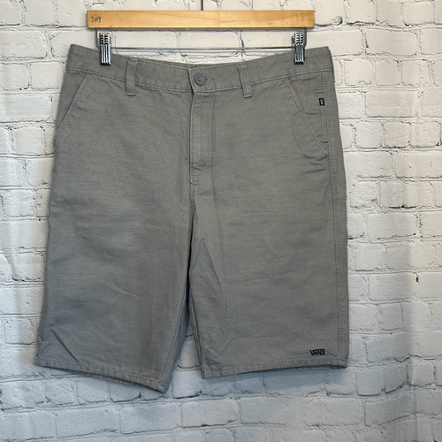 Pantaloncini da pattinatore grigi Vans Chino anteriori piatti taglia 32 5 tasche