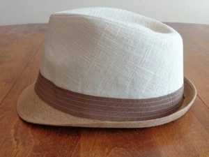 MEN’S LINEN AND COTTON FEDORA HAT SIZE L/XL - Picture 1 of 5
