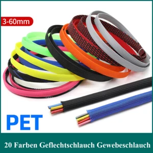 PET Braided Sleeving - Braid Cable Wiring Harness Loom Protection 3mm - 30mm - Picture 1 of 10
