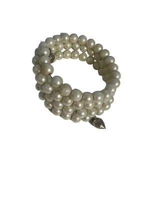 Brazalete Boho Blanco Multi Hilos Tono Dorado Cuentas Alambre Envoltura Brazalete 8 Hilos Foto 1 de 4