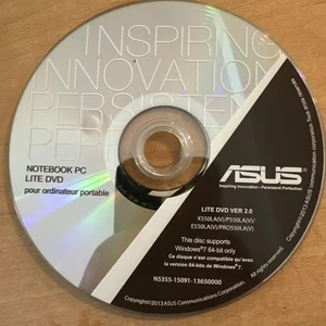 Controlador de usuario y disco utilitario ASUS N5355-15091-1365000 Windows 7 solo 64 bits - Imagen 1 de 1