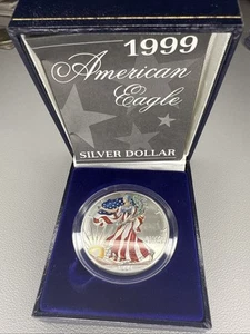 1999 American Eagle,Walking Liberty 1 oz - .999 Silver Dollar Colorized,COA - Picture 1 of 4