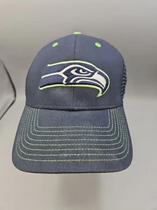 Seattle Seahawks football NFL Team Apparel Mesh Fitted Hat Cap Patch Blue Green - Picture 1 of 10
