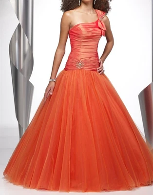 Vestido de graduación Alyce Paris NARANJA formal noche vestido de baile membrillo largo talla 4 nuevo con etiquetas 9063 Foto 1 de 3