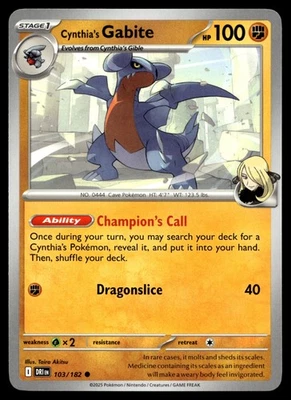 Cynthia's Gabite 103/182 SV10: Destined Rivals - Image 1 of 2