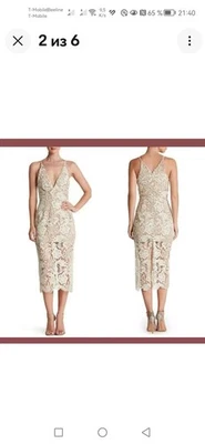 Vestido para mujer Dress the Population blanco y melocotón de encaje con tirantes talla S EE. UU. Foto 1 de 4