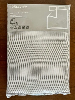 IKEA Fjallviva Full/Queen Quilt Cover Duvet 2 Cases Gray White Barbara Becker - Image 1 of 4