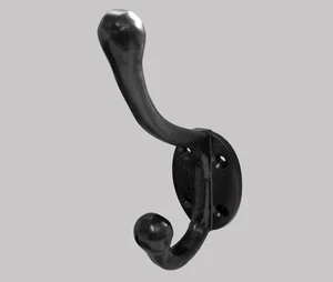 Black Antique Cast Iron Coat and Hat Hook NEW - Picture 1 of 1