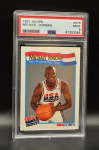 Michael Jordan 1991-92 NBA Hoops #579 PSA 9 MINT HOF GOAT USA Olympics - Picture 1 of 2