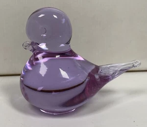 Little Lavender Glass Bird Paperweight Art Glass - Picture 1 of 8