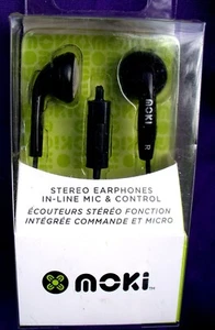 MOKI Stereo Earphones In-line Mic & Control Black - Zdjęcie 1 z 2