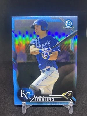 Bowman Chrome Prospects 2016 Twitter refractor azul Bubba Starling #6/15 Foto 1 de 2