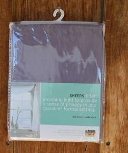 New Sealed Martha Stewart Everyday Lavender Sheet Voile Window Scarf 216"x 59" - Picture 1 of 10