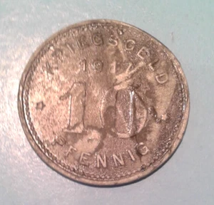 Germany 10 Pfennig Notgeld Error coin 1917. - Picture 1 of 2