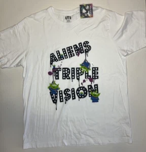 Uniqlo Toy Story Alien Shirt Sleeve White T-shirt Pixar Size Large Brand New - Picture 1 of 9