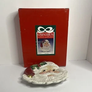 Fitz & Floyd Christmas Santa Face Canape Plate, Wall Hanging - Picture 1 of 6