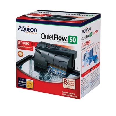 Aqueon QuietFlow 50 LED PRO Aquarium Power Filter for Aquariums up to 50 Gallons - Image 1 of 4
