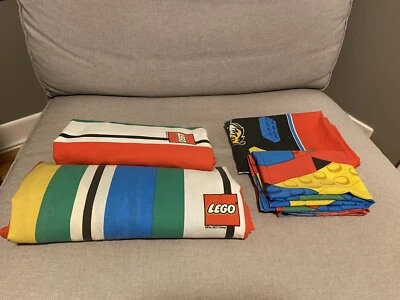 RARE Vintage LEGO Brick Bed Sheet Set Twin Bedding & Pillowcase HTF - Image 1 of 4