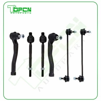 6 Front Inner Outer Tie Rod Sway Bar Kit Fits 2005-2008 Pontiac Wave Steering Foto 1 de 4