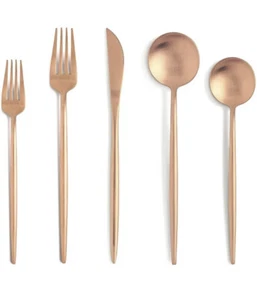 Silberbesteckset matt Roségold, 20-teilig Edelstahl Besteckset Service - Bild 1 von 2