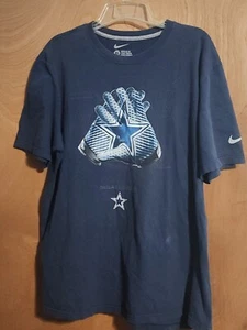 Nike Dallas Cowboys NFL Receiver Gloves Logo Lock Up T-Shirt Men XL Navy Blue  - Picture 1 of 8