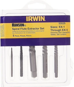 5PC SPIRAL FLUTE SCREW EXTRACTOR SET BY IRWIN 53535 - Picture 1 of 3