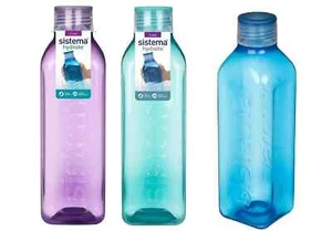 Sistema Hydrate 1L Square Drink Bottle Blue , Minty teal , Purple(Colour chocie) - Picture 1 of 9