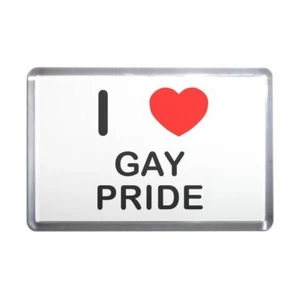 Gay Pride I Love Heart Plastic Fridge Magnet (S, M, L, XL) - Picture 1 of 10