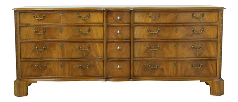 F33136EC: MOUNT AIRY Chippendale 12 Drawer Mahogany Triple Dresser Cover