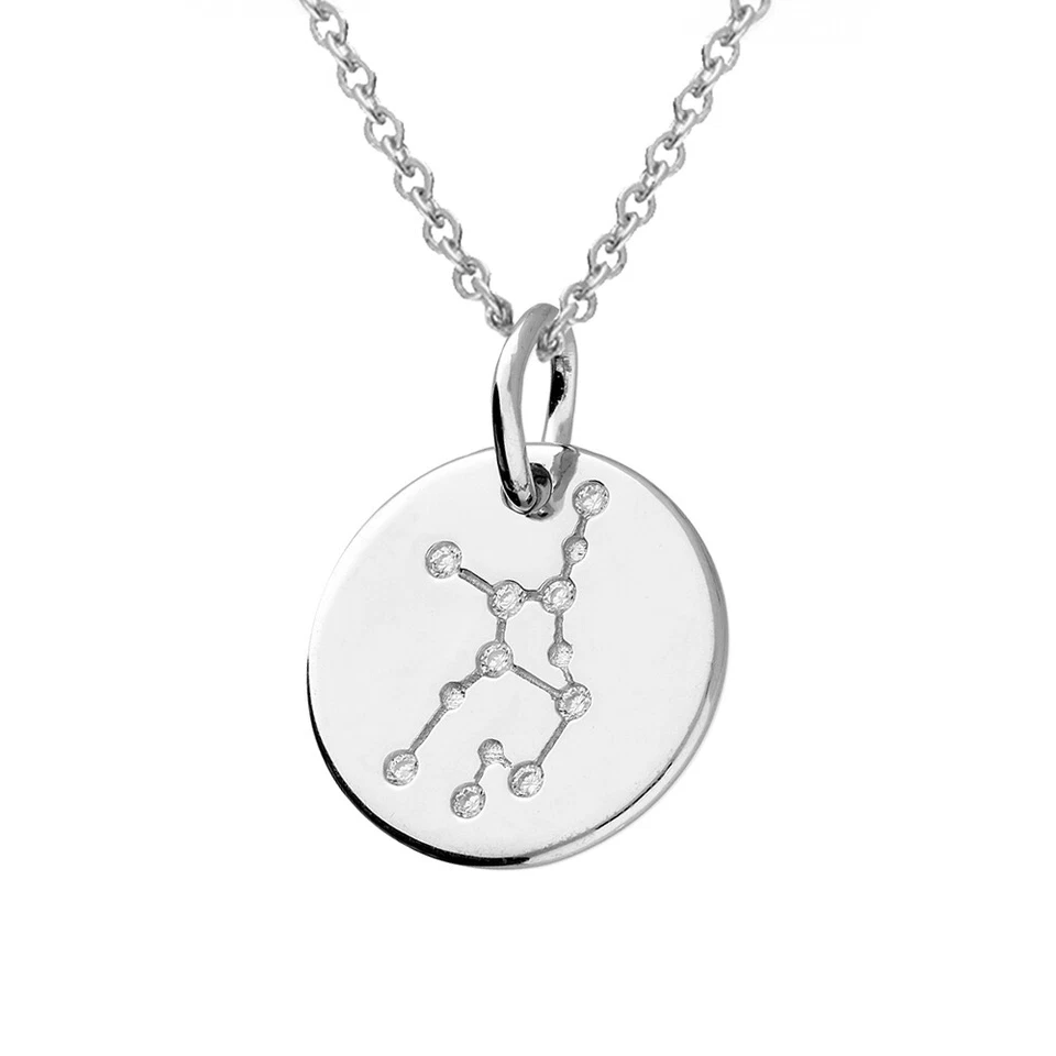Massiccio 925 Argento Sterling Fortuna Vergine Stella Constellation Pendente - Immagine 1 di 1