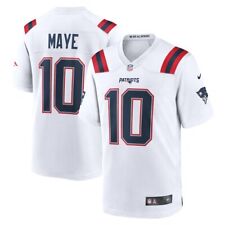 New England Patriots Drake Maye Nike White 2024 NFL Draft Official Game Jersey