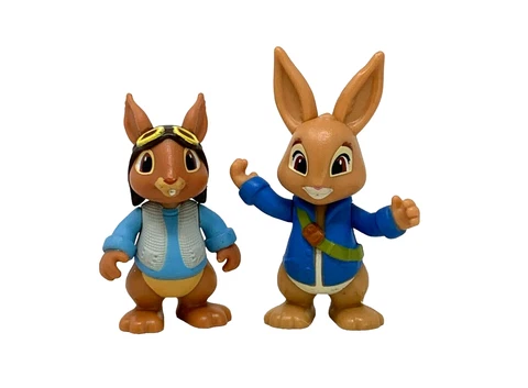 PETER RABBIT Lot 2 Nutkin Squirrel Adventure 3" Figures Cake Toppers Nickelodeon Cover