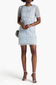 BNWT Aidan Mattox Embellished Tulle Mini Dress in Light Blue (Size US 6, US 10) - Picture 1 of 9
