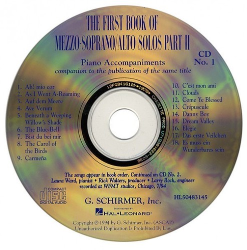 The First Book of Mezzo-Soprano Alto Solos Part II Accompaniment CDs ...