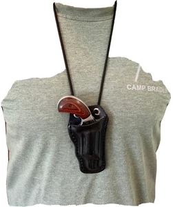 NAA 22 Mag Neck  Holster Leather 1 1/8 in Barrel Form Fitted (Black Leather) - Picture 1 of 7