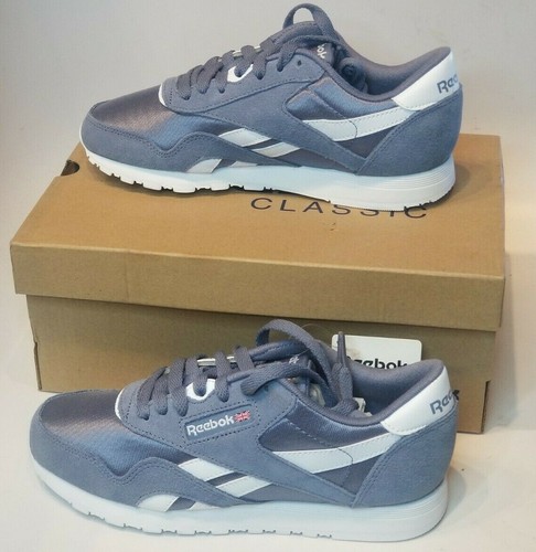 Scarpe da corsa Reebok Uomo CL Nylon DV5789 indaco bianco 4US NUOVE IN SCATOLA