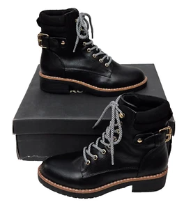 KURT GEIGER Mujer Preciosas Botas al Tobillo Giradas con Cordones Negras EU 36 UK 3 - Imagen 1 de 7