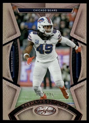 2023 Panini Certified Bronze Mirror Tremaine Edmunds 082/275 Chicago Bears #58 - Image 1 of 2