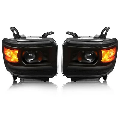 Pair Projector Headlights DOT For 2014-2018 GMC Sierra 1500/15-19 2500HD 3500HD - Image 1 of 4